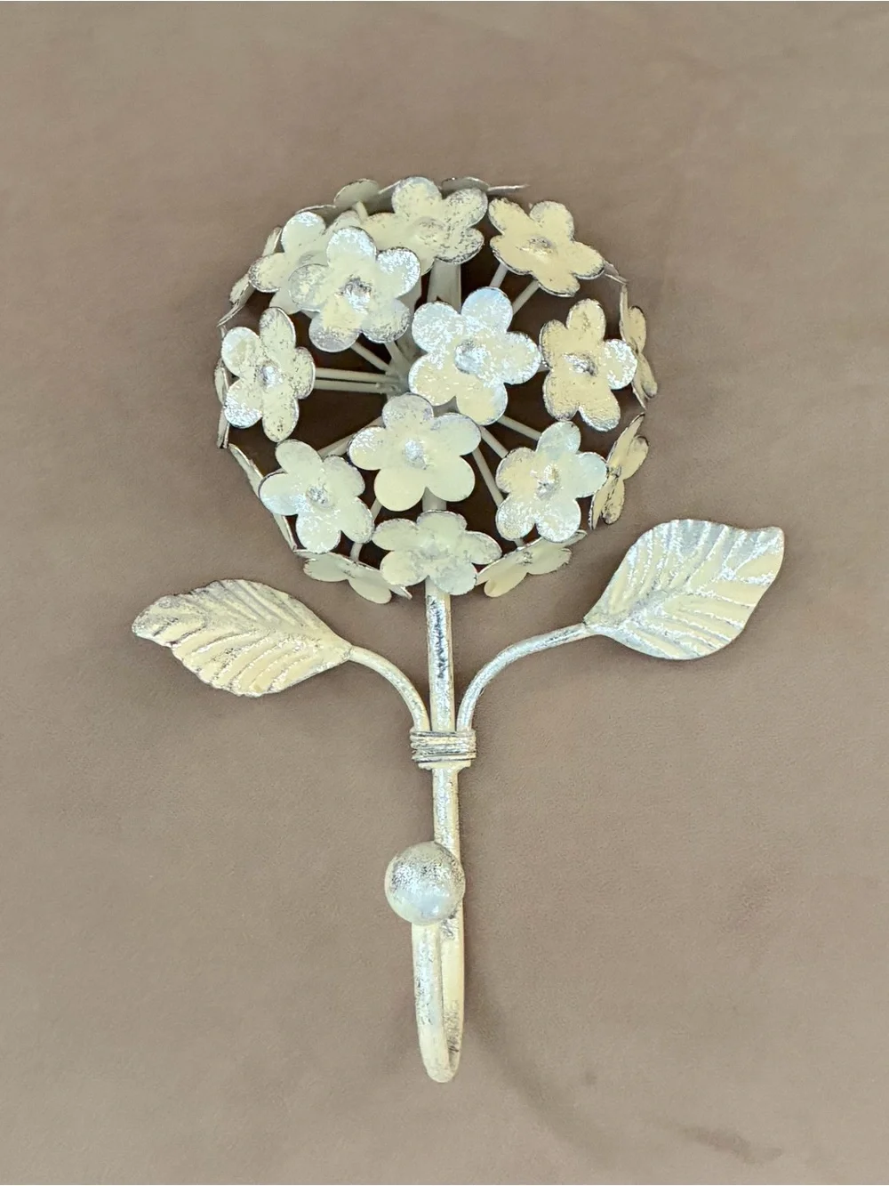 Hobby Lobby Cream Floral Metal Wall Hook